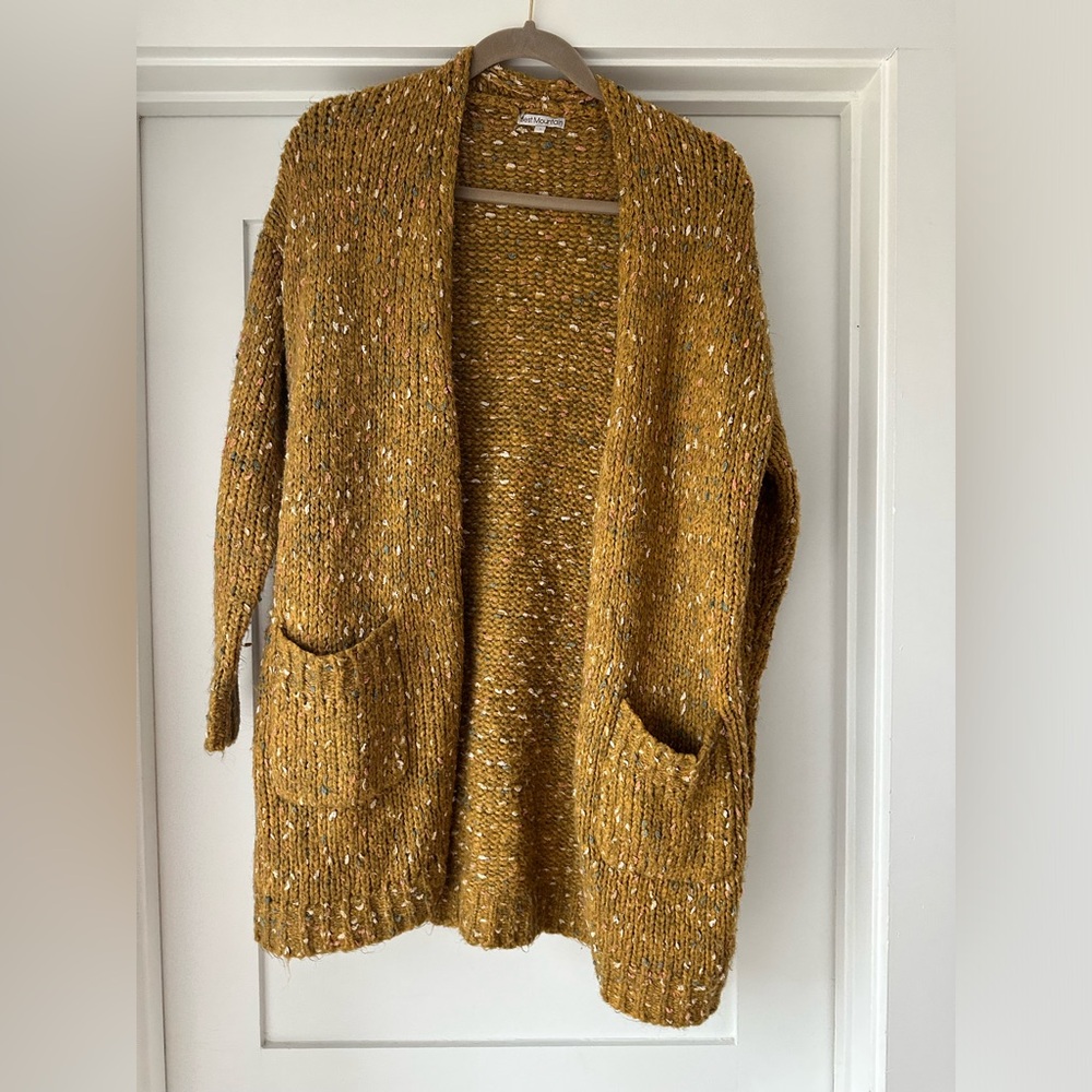Chunky Knit Mustard Cardigan Sweater